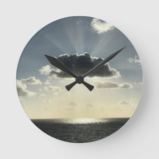 Cloud and sun  round clock
