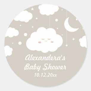Cloud Baby Shower Favour Classic Round Sticker