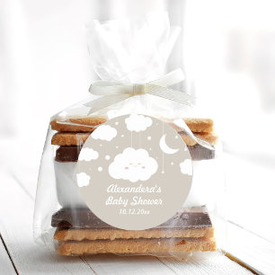 Cloud Baby Shower Favour Classic Round Sticker