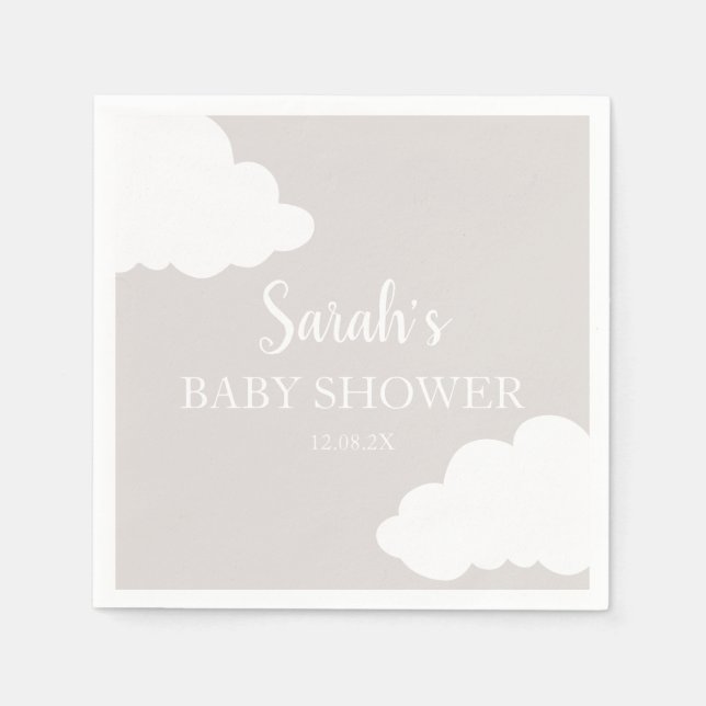Cloud Baby Shower Napkins (Front)