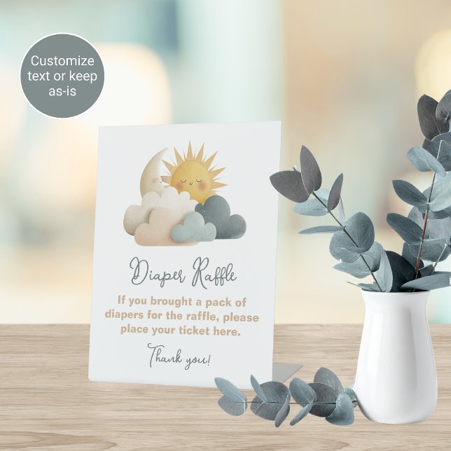 Cloud Baby Shower Theme Diaper Raffle Table Sign (Creator Uploaded)