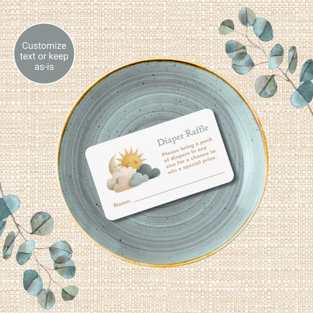 Cloud Baby Shower Theme Diaper Raffle Tickets Enclosure Card (Creator Uploaded)