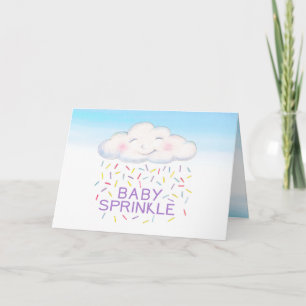 Cloud baby sprinkle blue watercolor thank you card