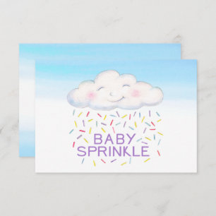 Cloud baby sprinkle blue watercolor thank you card