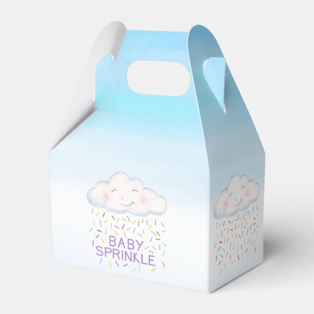 Cloud baby sprinkle blue watercolor thank you favour box (Back Side)