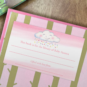 Cloud baby sprinkle pink sky book competition rectangular sticker