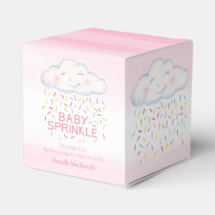 Cloud baby sprinkle pink watercolor thank you favour box