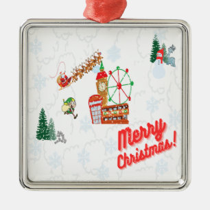  Cloud Background LONDON -Christmas Ornaments 