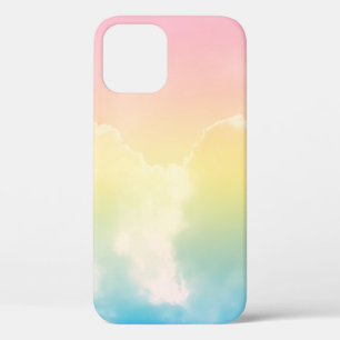 cloud background with a pastel coloured gradient. iPhone 12 case