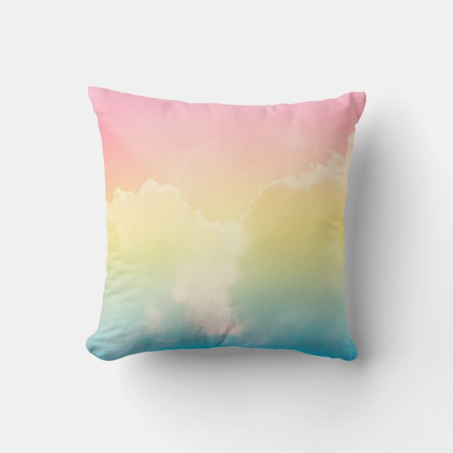 cloud background with a pastel coloured gradient.  cushion (Front)