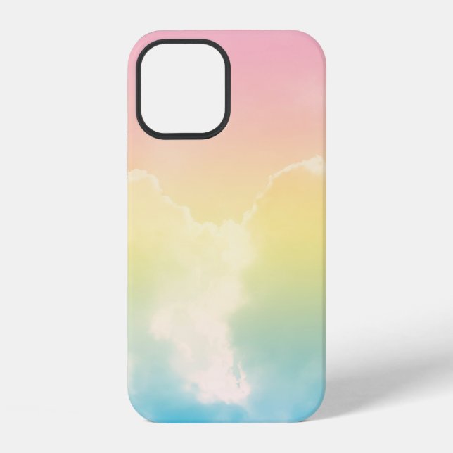 cloud background with a pastel coloured gradient.  iPhone case (Back)