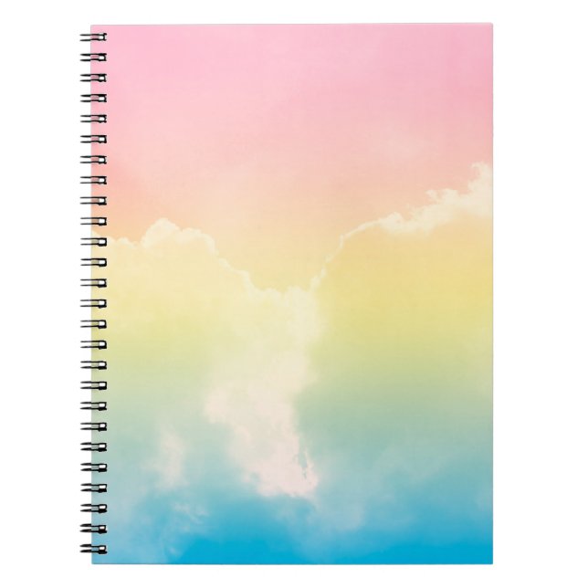 cloud background with a pastel coloured gradient.  notebook (Front)