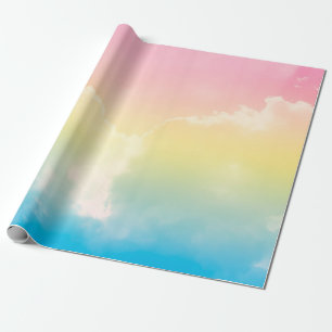 cloud background with a pastel coloured gradient. wrapping paper