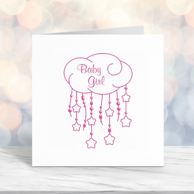 Cloud Beads Stars Mobile Baby Girl Self-inking Stamp (Creator Uploaded)