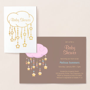 Cloud Beads Stars Mobile Baby Shower Invitation