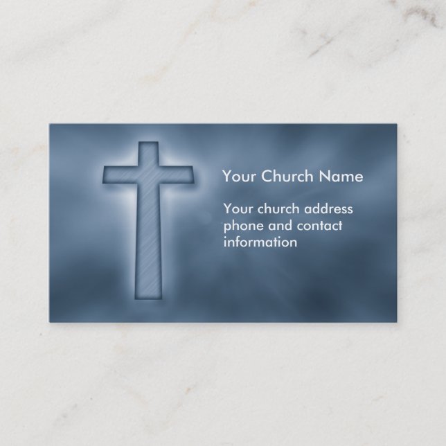 Cloud Blue Cross Christian Business Card (Front)