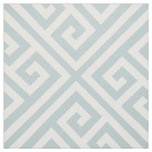 Cloud Blue Greek Key Large Scale Fabric