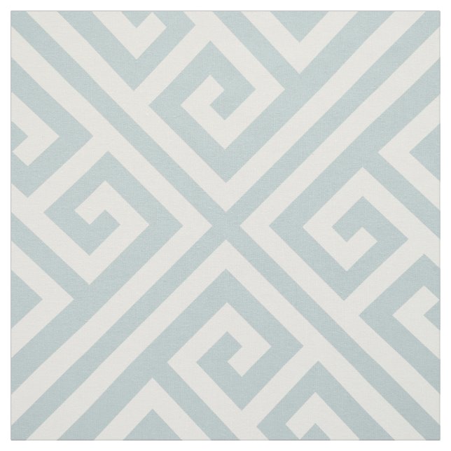 Cloud Blue Greek Key Large Scale Fabric (Swatch)