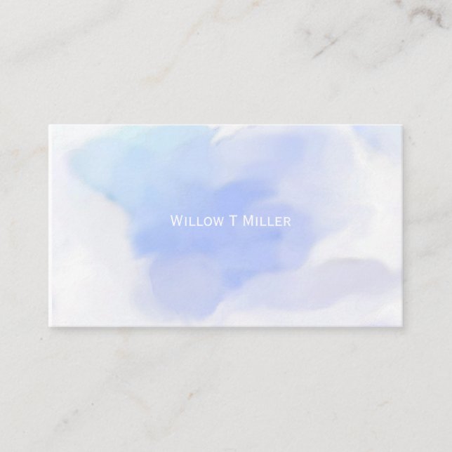 Cloud Blue Watercolor Antique Business Cards (Front)