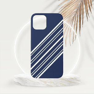 Cloud Burst Blue with White Stripes iPhone 12 Case