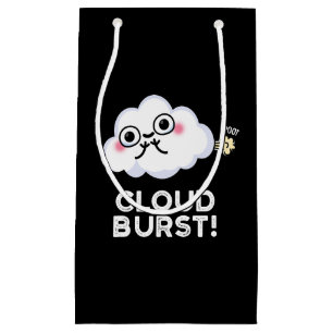 Cloud Burst Funny Cloud Fart Pun Dark BG Small Gift Bag