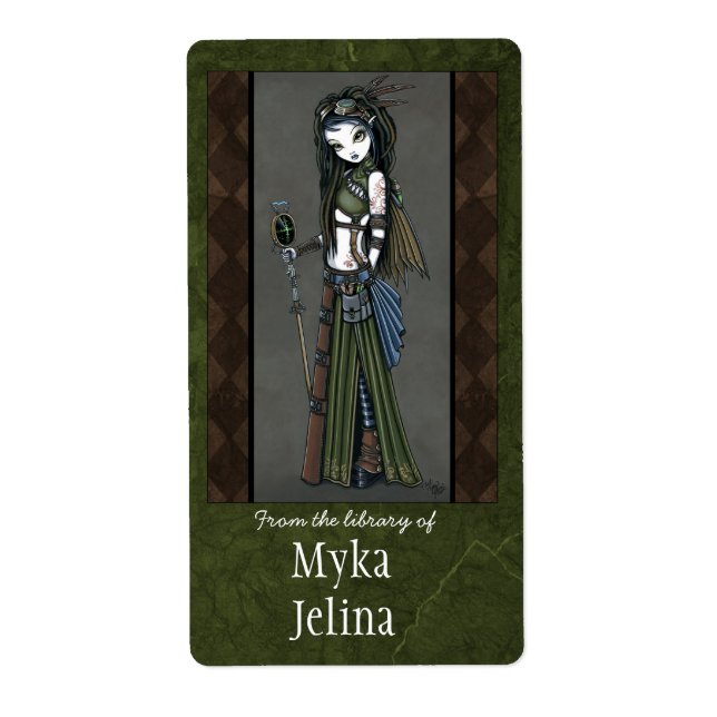 "Cloud Burst" Steampunk Aviatrix Fairy Bookplate (Front)