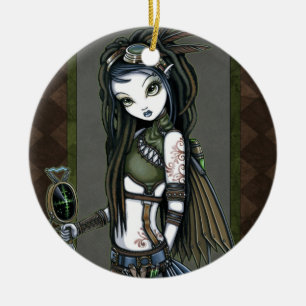 "Cloud Burst" Steampunk Aviatrix Fairy Ornaments