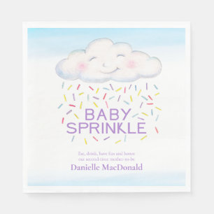 Cloud candy baby sprinkle colorful watercolor art napkin