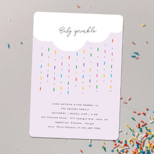 Cloud & Candy Sprinkles Purple Baby Sprinkle Invitation