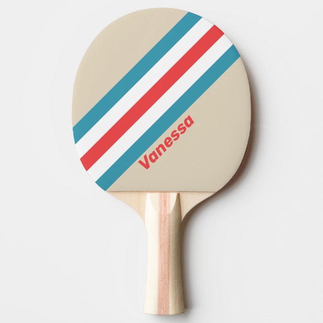 Cloud Chaser Striped with Name Ping Pong Paddle (Front)