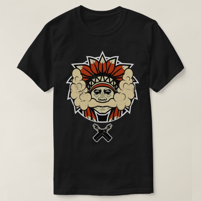Cloud Chaser Vaping Native American T-Shirt (Design Front)