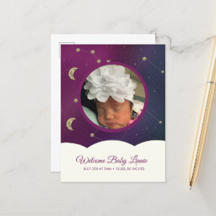 Cloud Constellation Galaxy Moon Stars Sky Announcement Postcard