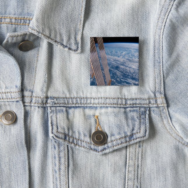Cloud-Covered Tasman And Coral Seas. 15 Cm Square Badge (In Situ)