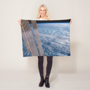 Cloud-Covered Tasman And Coral Seas. Fleece Blanket