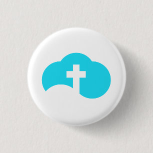 Cloud Cross 3 Cm Round Badge