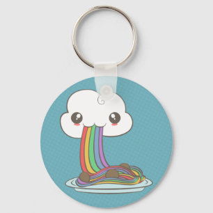 Cloud Eats Rainbow Spaghetti Key Ring
