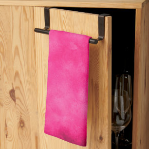 Cloud Effect Magenta Tea Towel