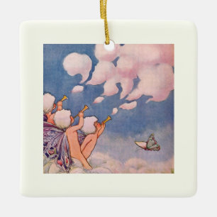 Cloud Faeries Making Clouds Ceramic Ornament