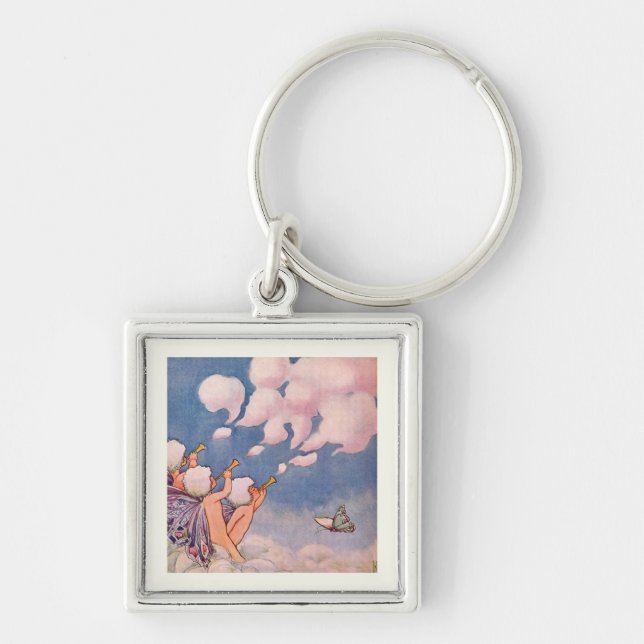 Cloud Faeries Making Clouds Key Ring (Front)