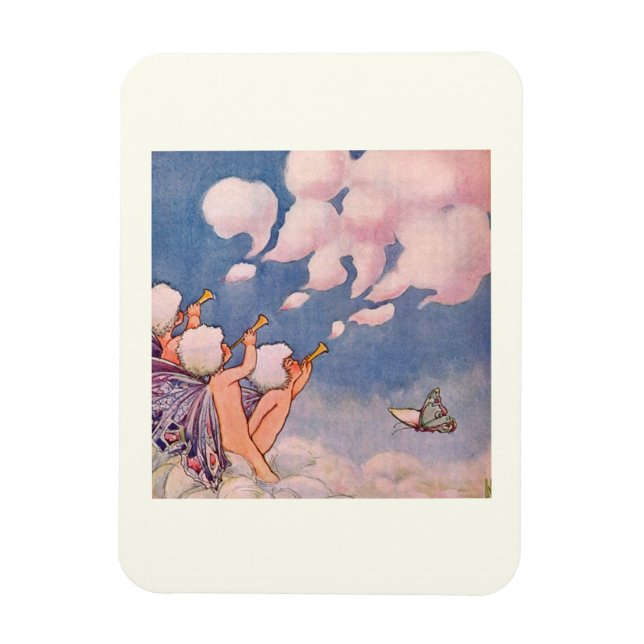 Cloud Faeries Making Clouds Magnet (Vertical)