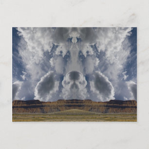 Cloud formations over desert postcard