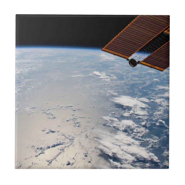 Cloud Formations Surrounding Sunglint Off Pacific Ceramic Tile (Front)