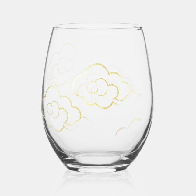 Cloud Gold Trim Glass (Front)