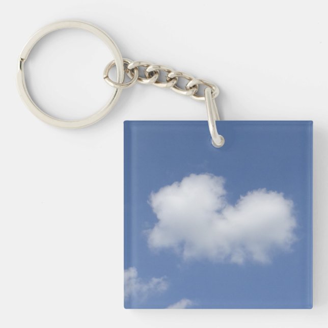 Cloud Heart  Key Ring (Front)