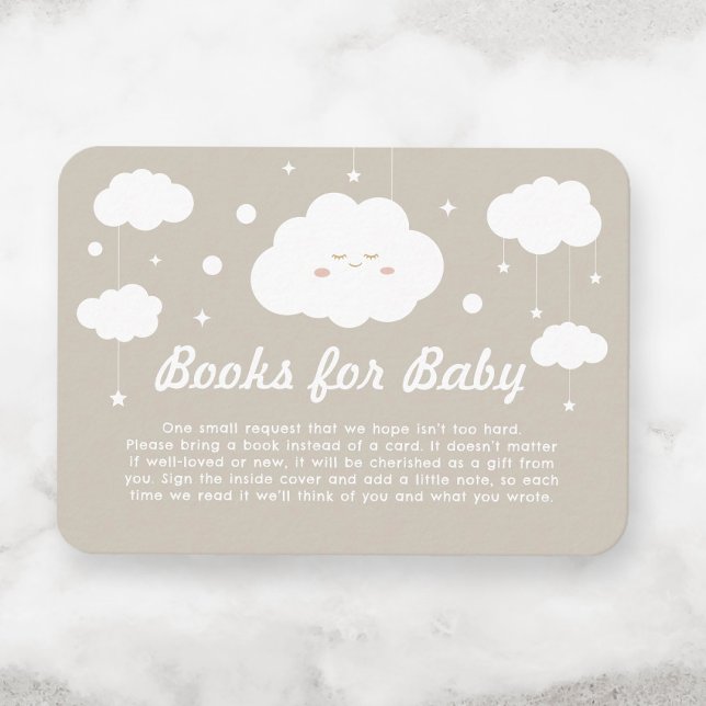 Cloud Heaven Sent Baby Shower Book Request Enclosure Card (Creator Uploaded)