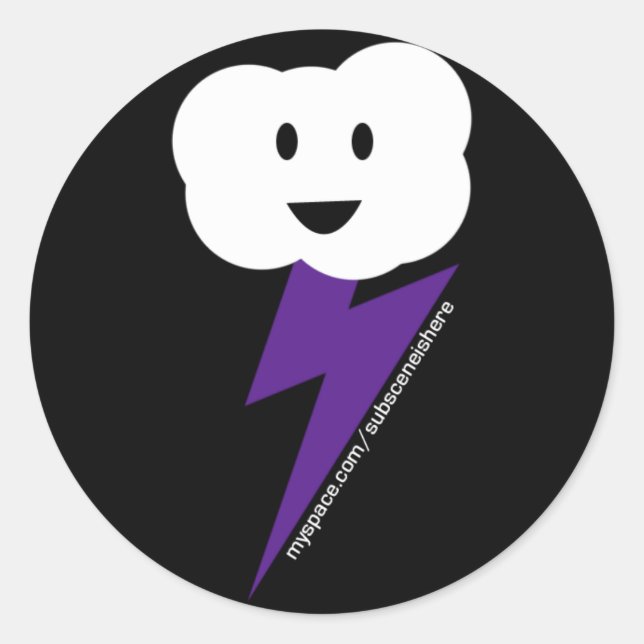 Cloud&Lightning Sticker! Classic Round Sticker (Front)