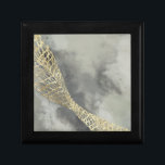 Cloud Matrix Gift Box<br><div class="desc">Cloud Matrix II by Jennifer Goldberger. Features a gold,  mesh-like shape against a contrasting cloud-like grey background.</div>