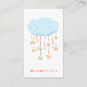 Cloud Mobile Baby Shower Diaper Raffle Ticket Enclosure Card