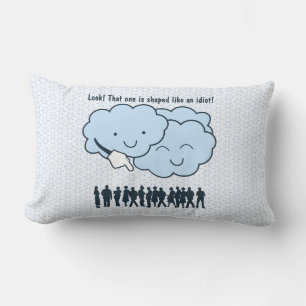 Cloud Mocks Human Shapes Funny Cartoon Lumbar Cushion