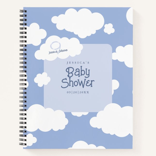 Cloud Nine 9 Baby Shower Gift List Checklist Cute Notebook (Front)